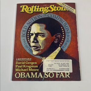 The Rolling Stones Magazine with Brown and Yellow Cover
President Obama